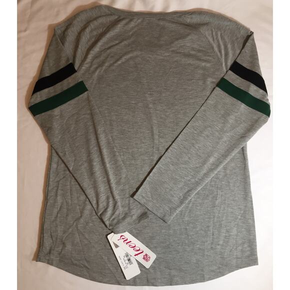 NFL Teens New York Jets Shirt Juniors Girls XL (15/17) Logo Grey Long Sleeve - Picture 4 of 4